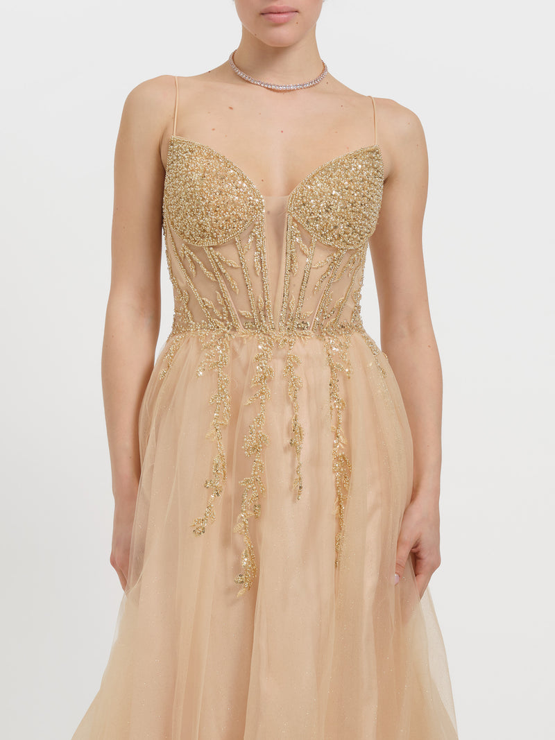 Abito princess con strass