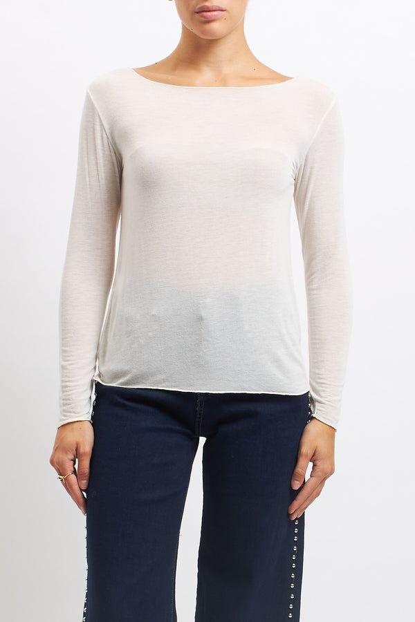 Boat neck wool sweater