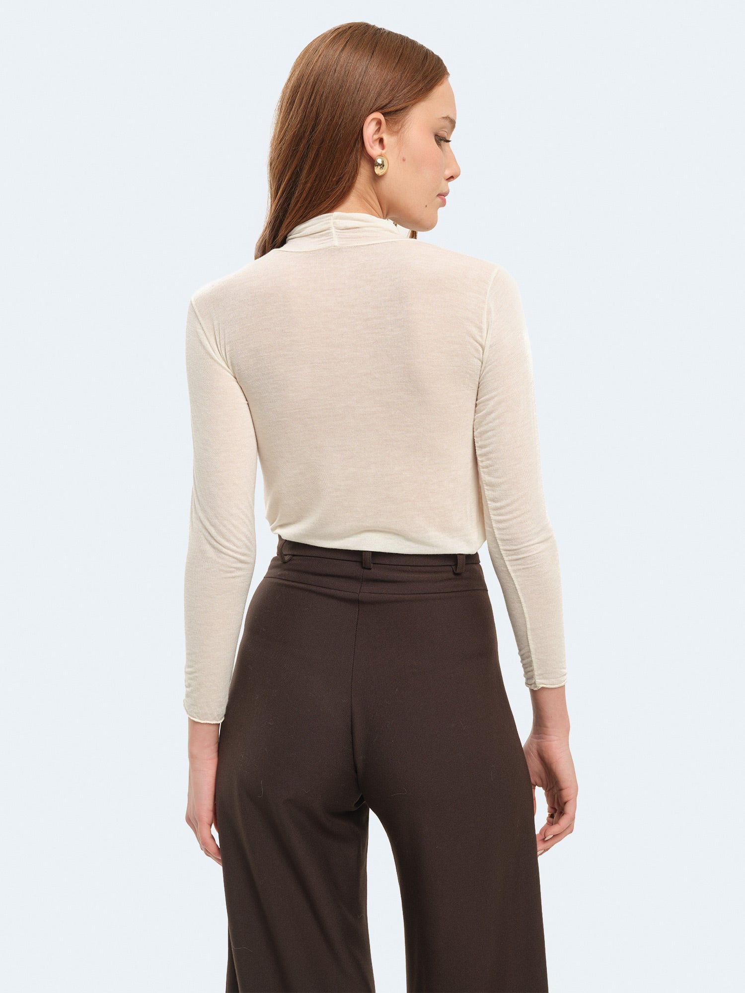 Maglia a collo alto in misto cashmere