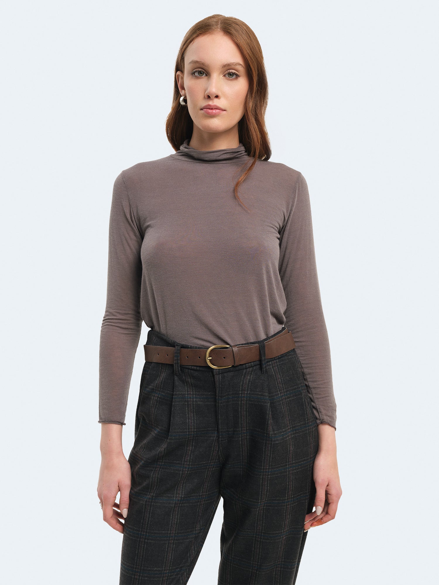 Maglia a collo alto in misto cashmere