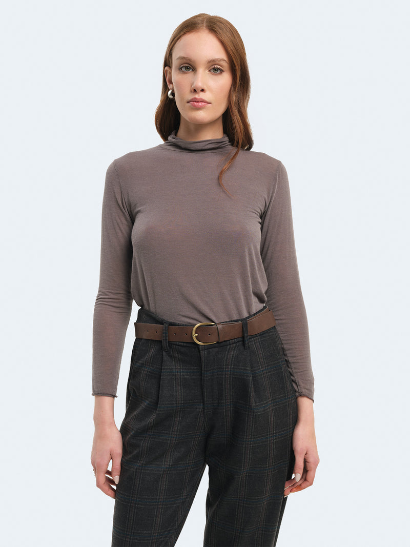 Maglia a collo alto in misto cashmere