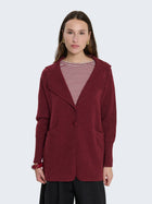 Cardigan lungo con bottoni e rever