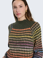 Maglione fantasia con maniche a campana