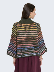 Maglione fantasia con maniche a campana