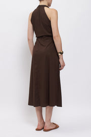 Midi dress with drawstring