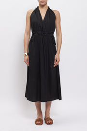 Midi dress with drawstring