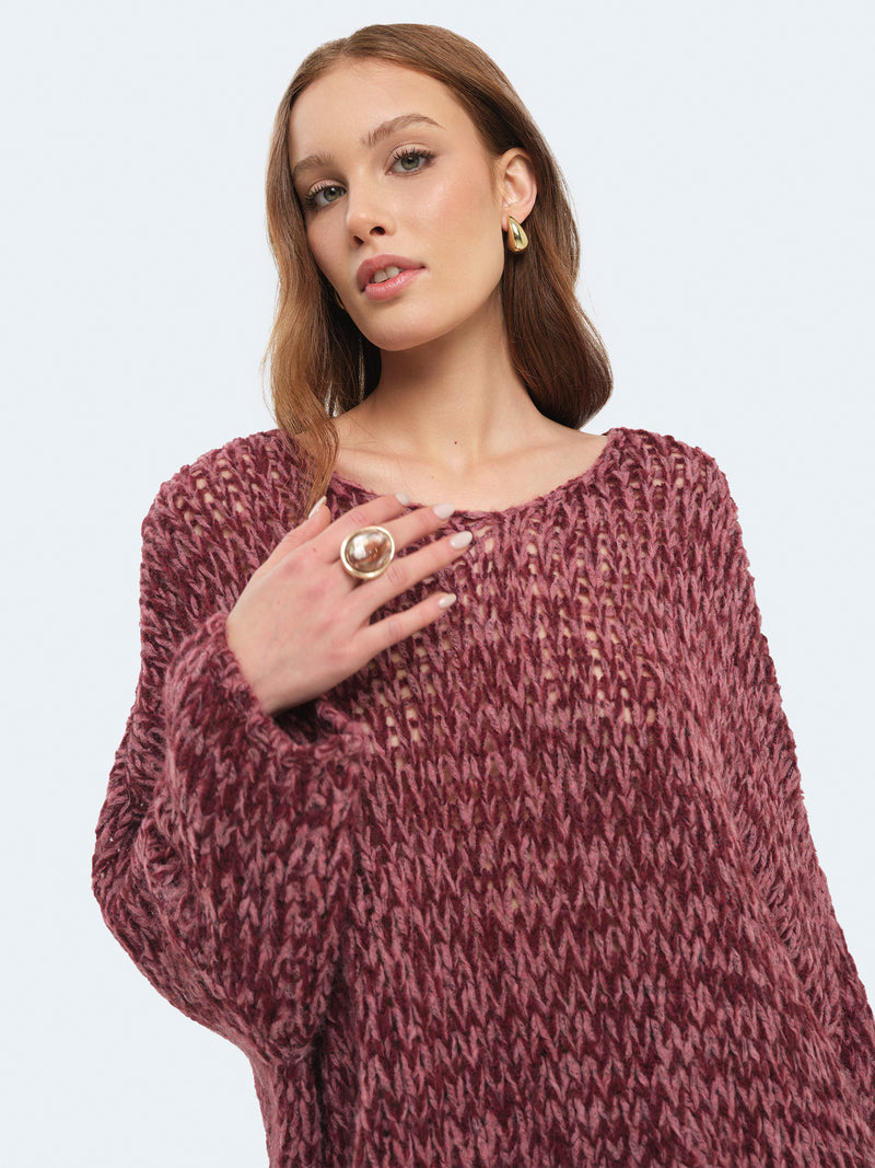 Maglione over intrecciato