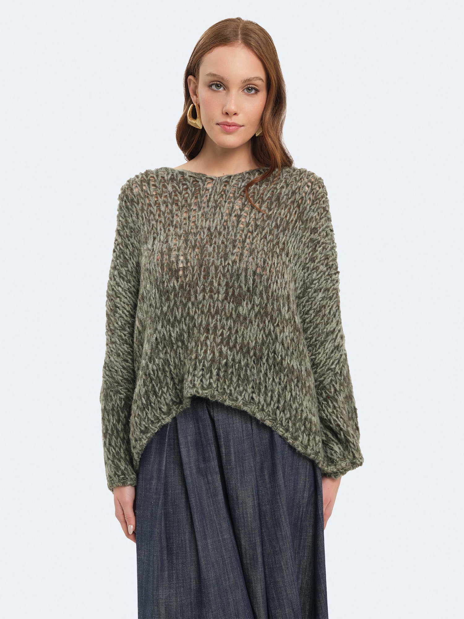 Maglione over intrecciato