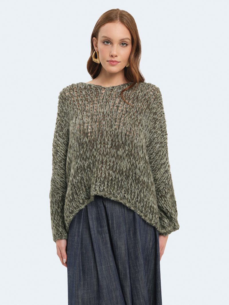 Maglione over intrecciato