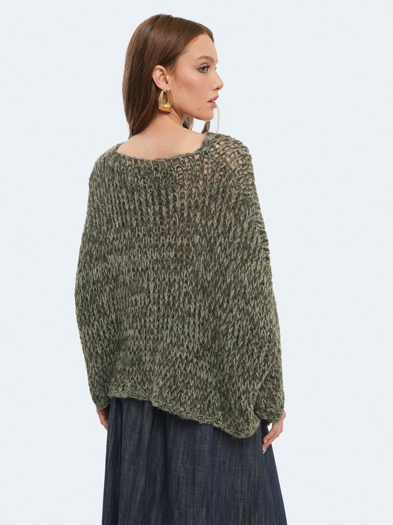 Maglione over intrecciato