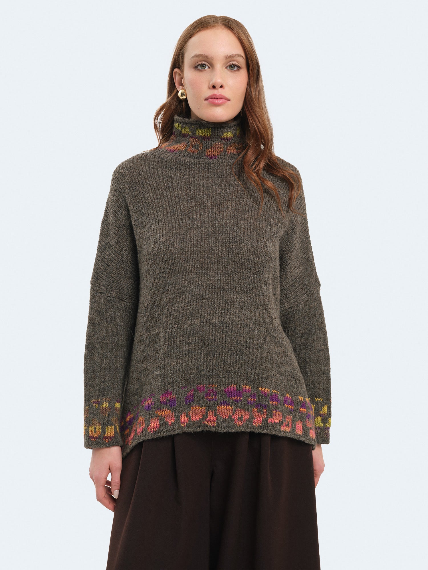 Maglione con inserti multicolore