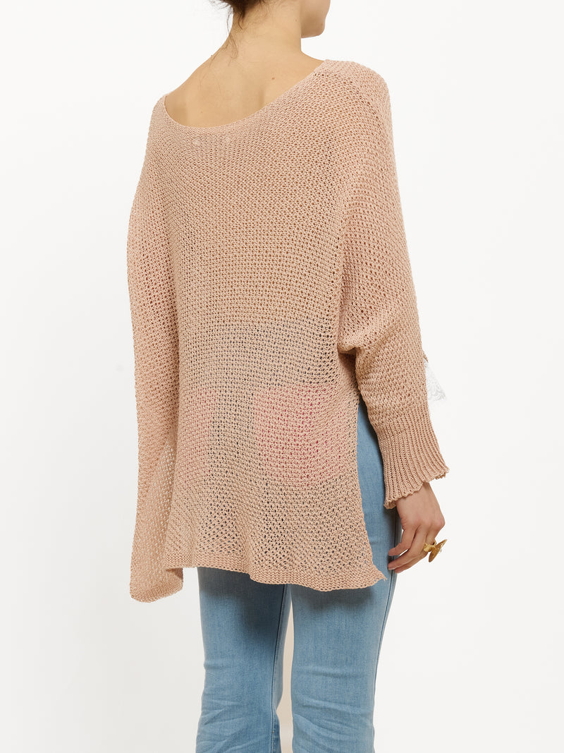 Maglia con inserti in pizzo