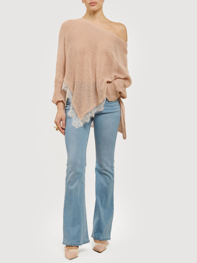 Maglia con inserti in pizzo