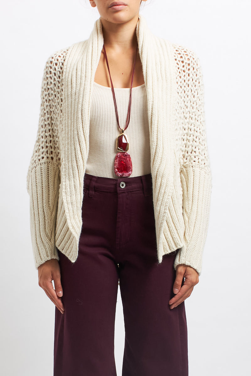 Openwork cardigan