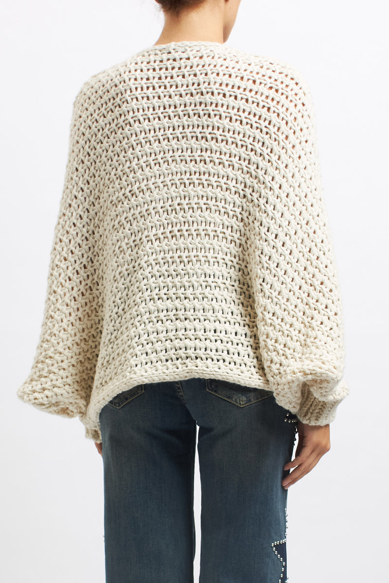 Openwork wrap-over top