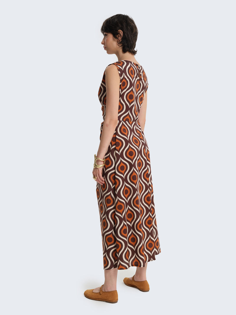 Sleeveless dress with side bow