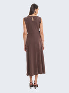 Vestito senza maniche con fiocco laterale