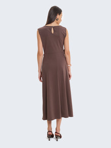 Vestito senza maniche con fiocco laterale