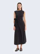 Vestito senza maniche con fiocco laterale