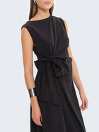 Vestito senza maniche con fiocco laterale