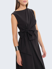 Vestito senza maniche con fiocco laterale