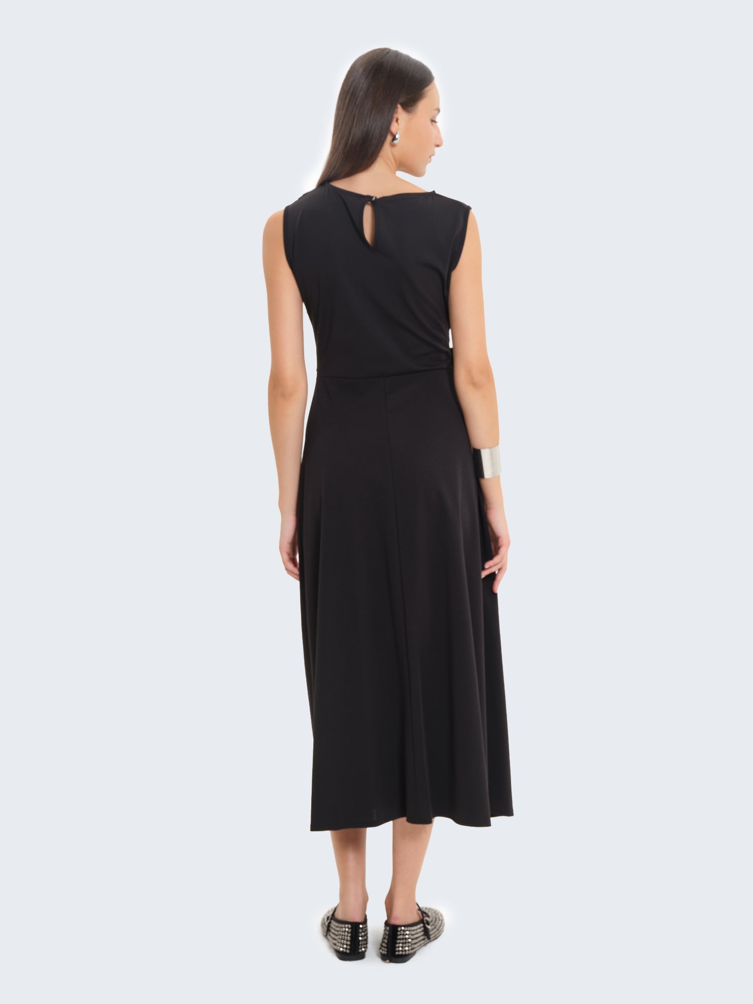 Vestito senza maniche con fiocco laterale
