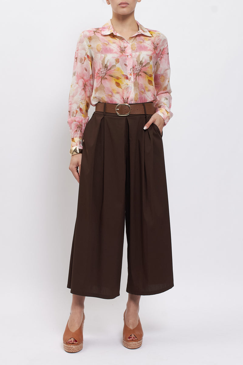 Pantalone crop in cotone