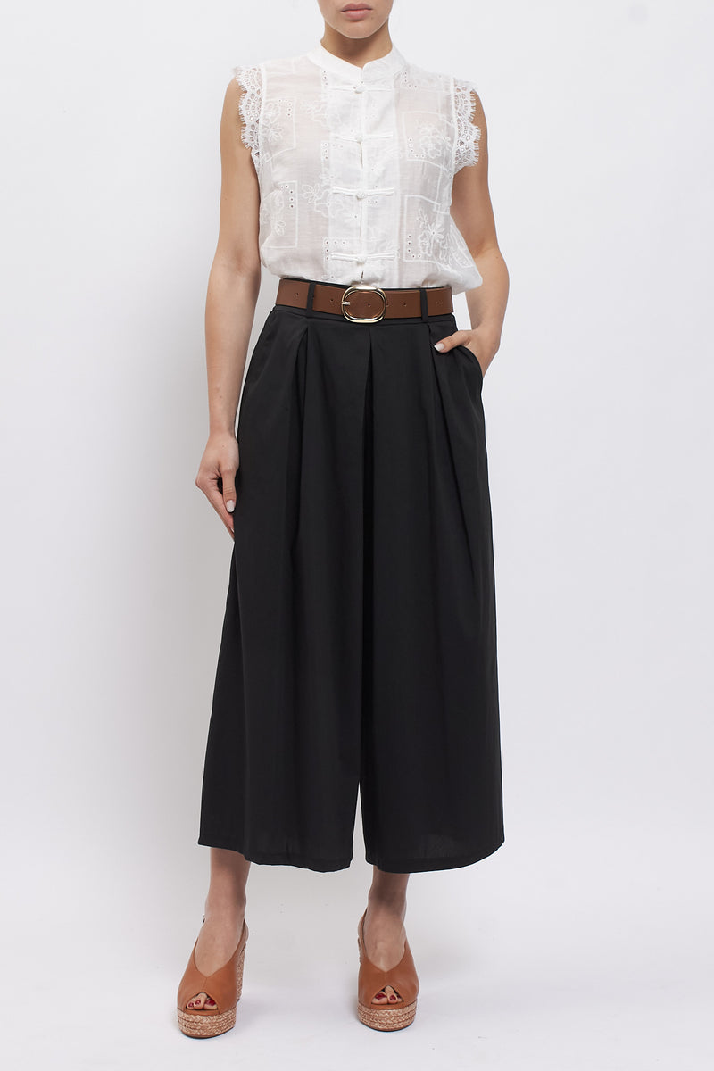 Pantalone crop in cotone