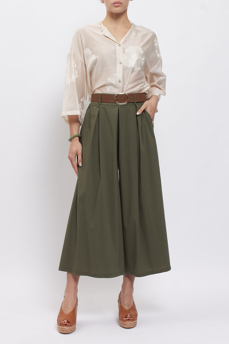 Pantalone crop in cotone