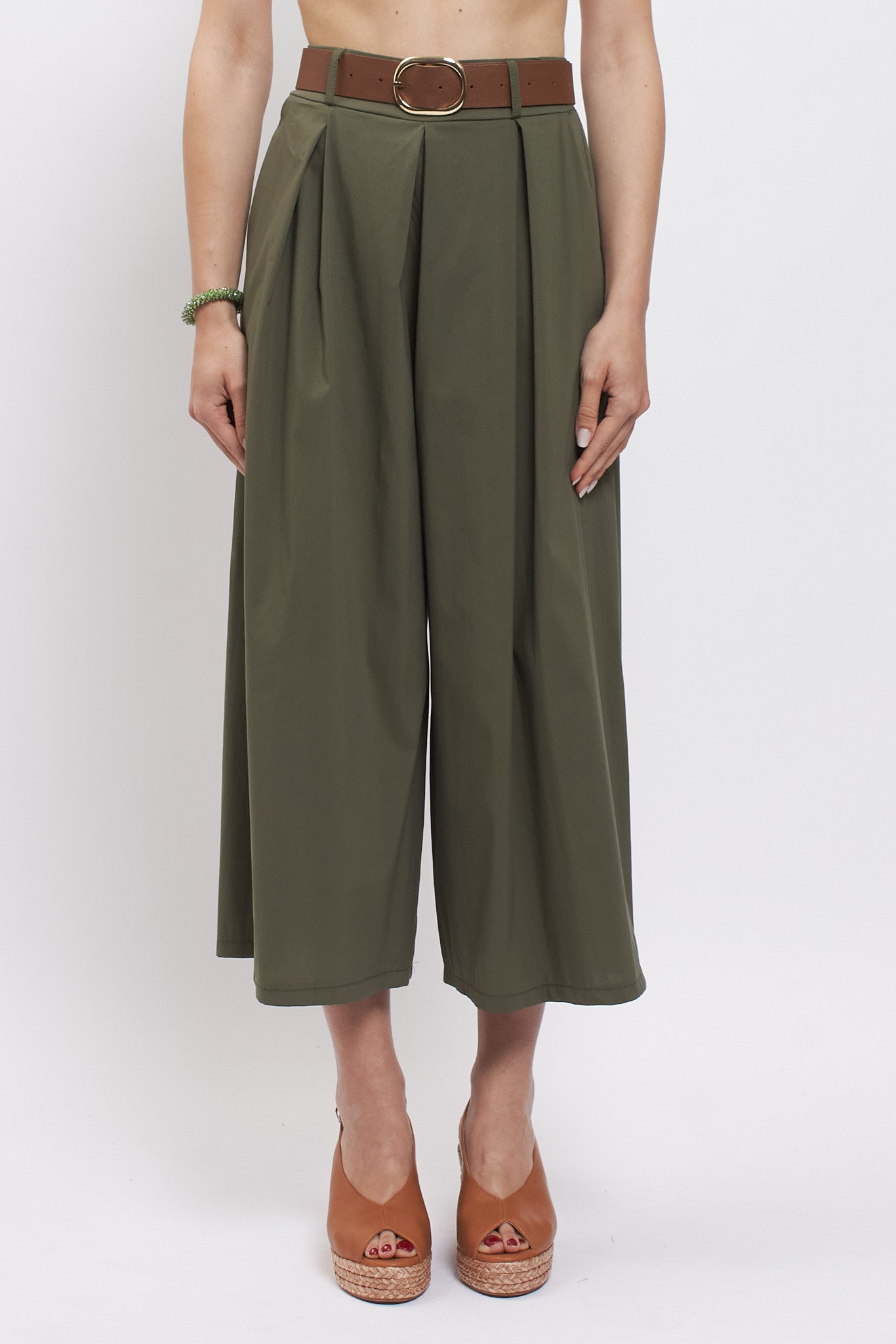Pantalone crop in cotone