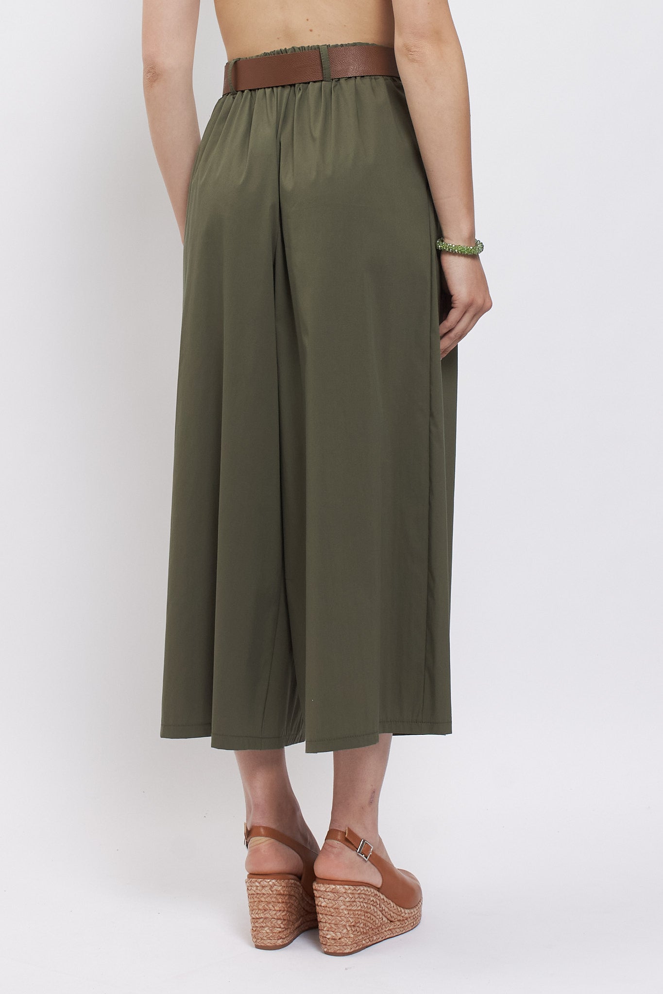 Pantalone crop in cotone