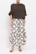Blusa in cotone con manica a palloncino