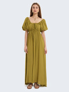 Dress with puff sleeves