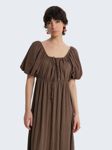 Dress with puff sleeves