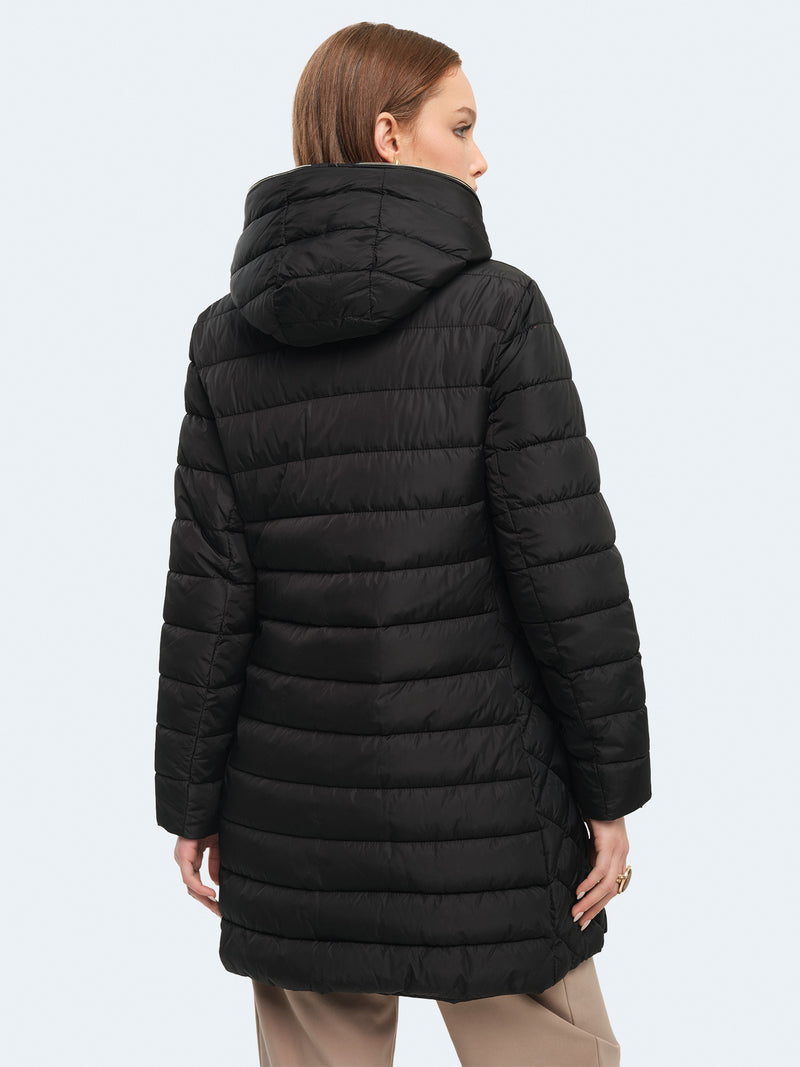 Piumino lungo con pelliccia