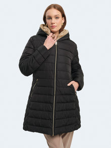 Piumino lungo con pelliccia