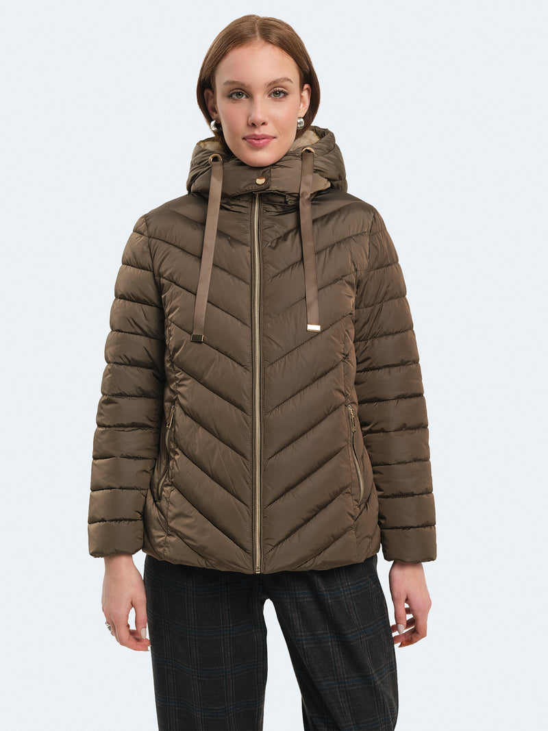 Piumino avvitato con pelliccia