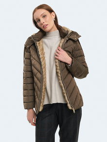 Piumino avvitato con pelliccia