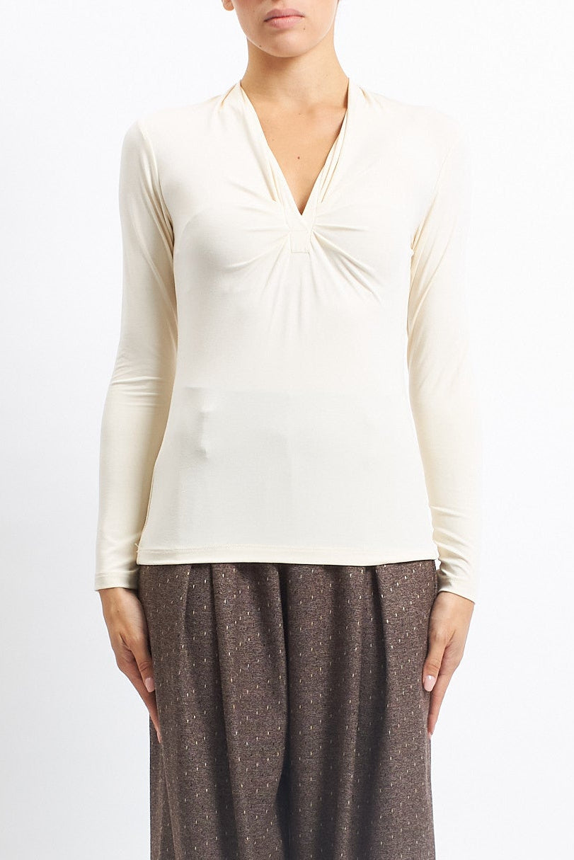 Maglia con scollo a V stretch