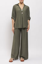 Camicia oversize con bottoni gioiello