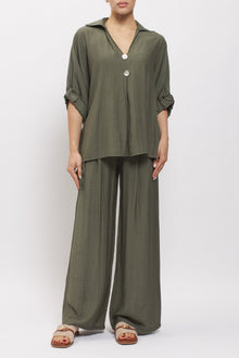 Camicia oversize con bottoni gioiello