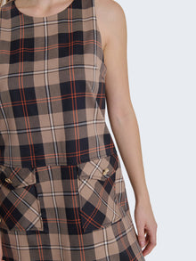 Vestito corto con stampa check