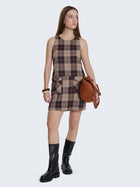 Vestito corto con stampa check