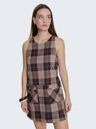 Vestito corto con stampa check