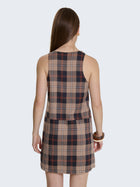 Vestito corto con stampa check