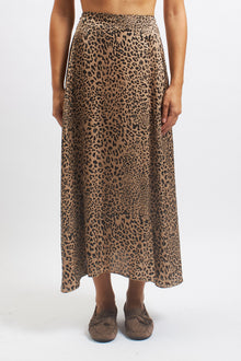 Gonna midi con fantasia animalier