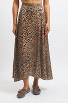 Gonna midi con fantasia animalier