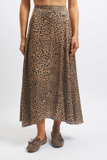 Gonna midi con fantasia animalier