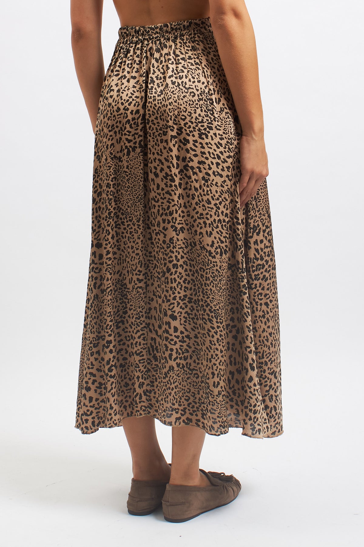 Gonna midi con fantasia animalier