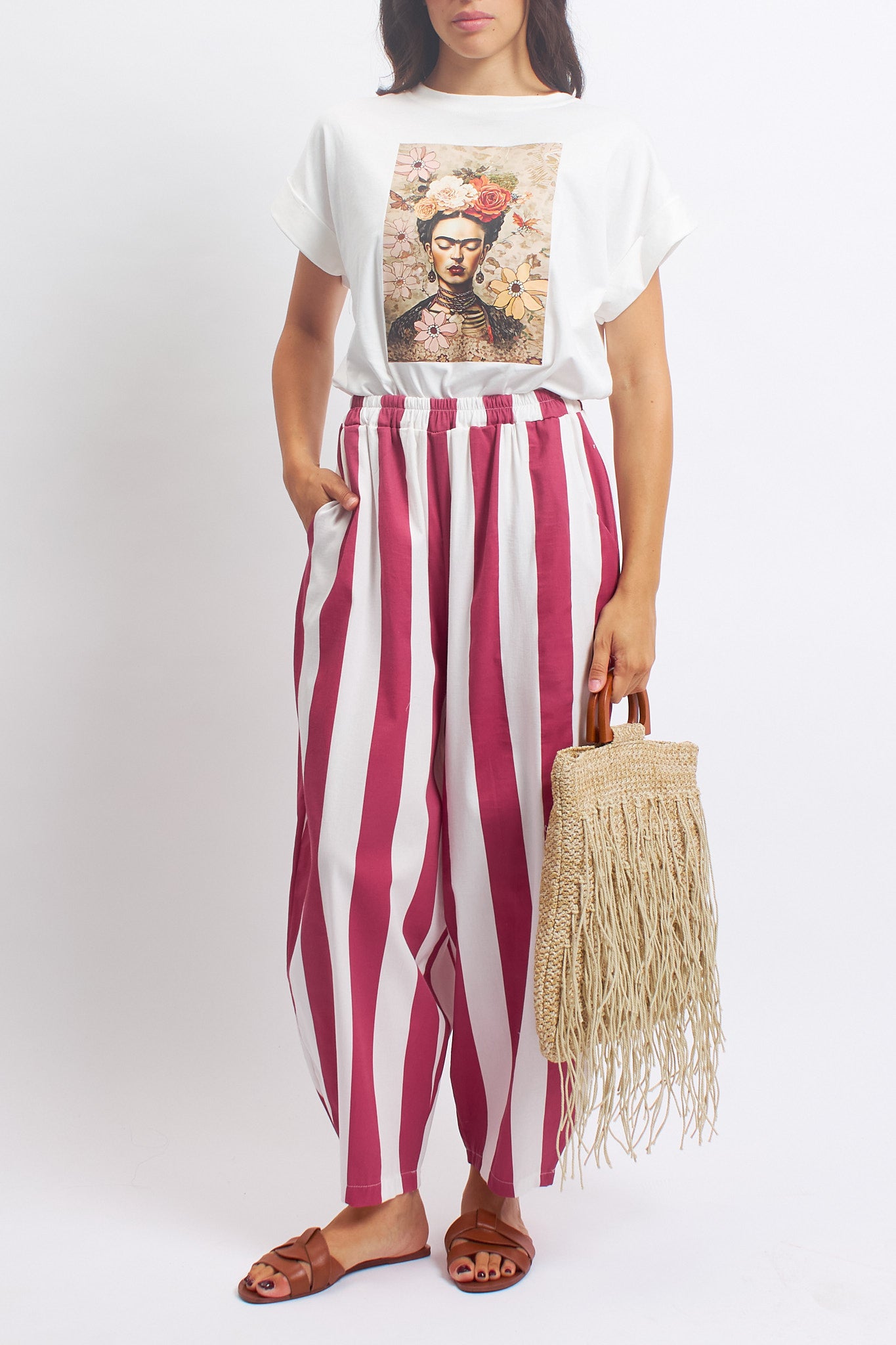Pantalone Barrel a righe